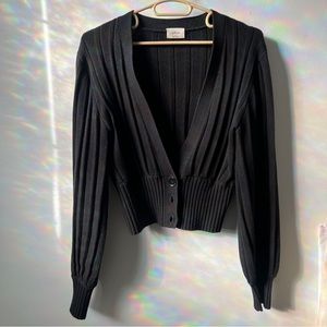 Aritzia Plunge Front cardigan black size M